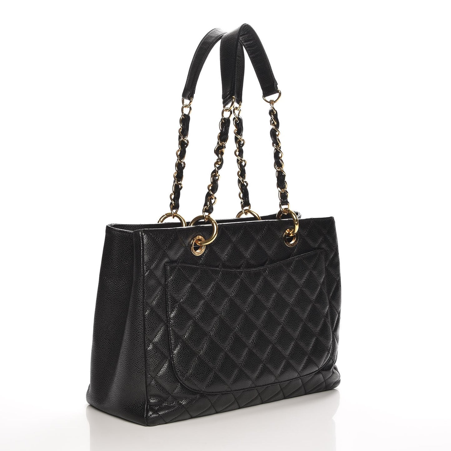 Caviar Quilted Grand Shopping Tote GST Black
