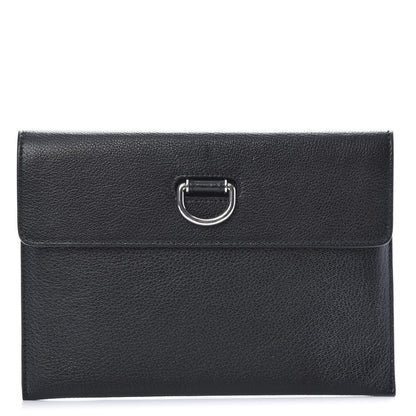Burberry Goatskin Pendleton D-Ring Clutch Black 1 of 9