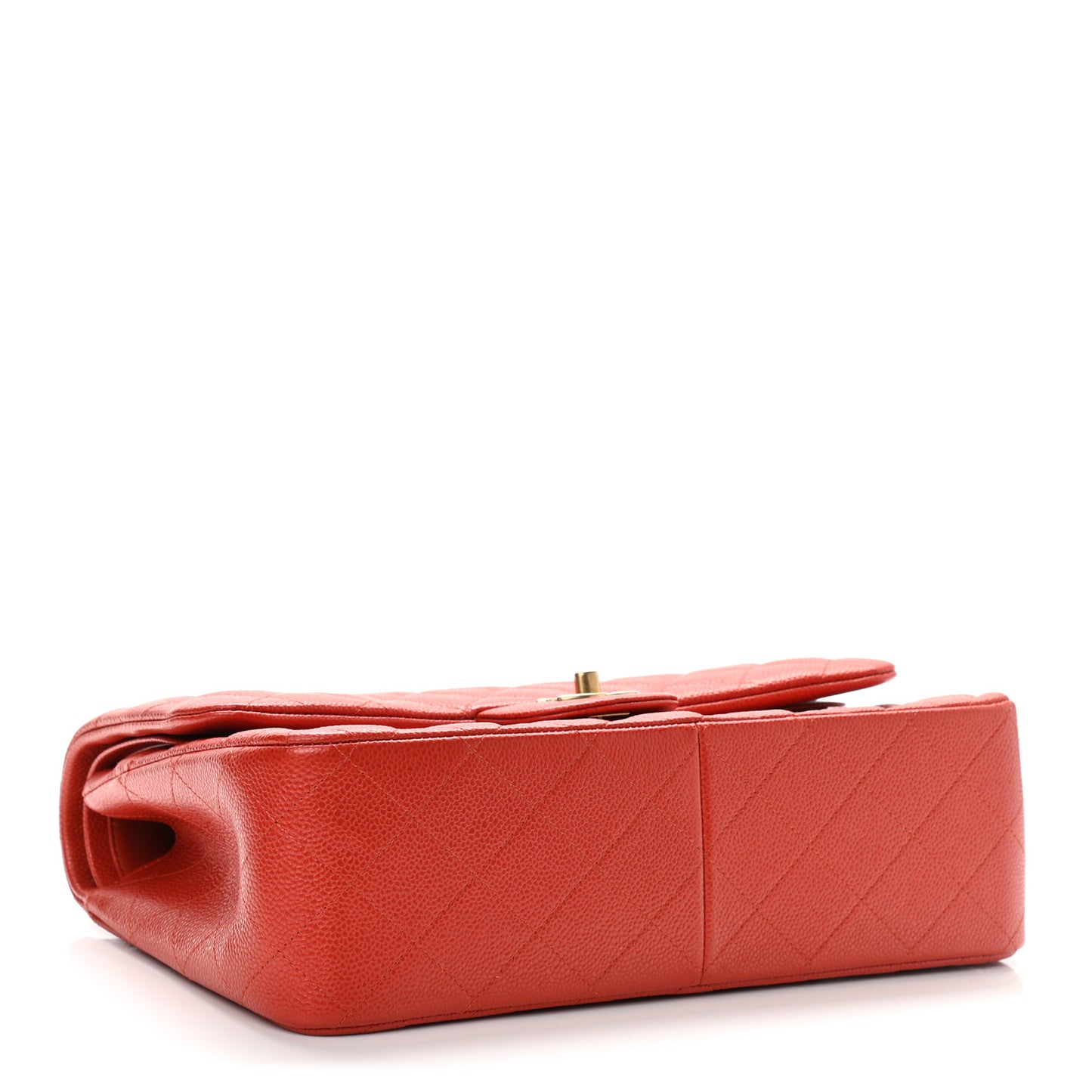 Caviar Quilted Jumbo Double Flap Red