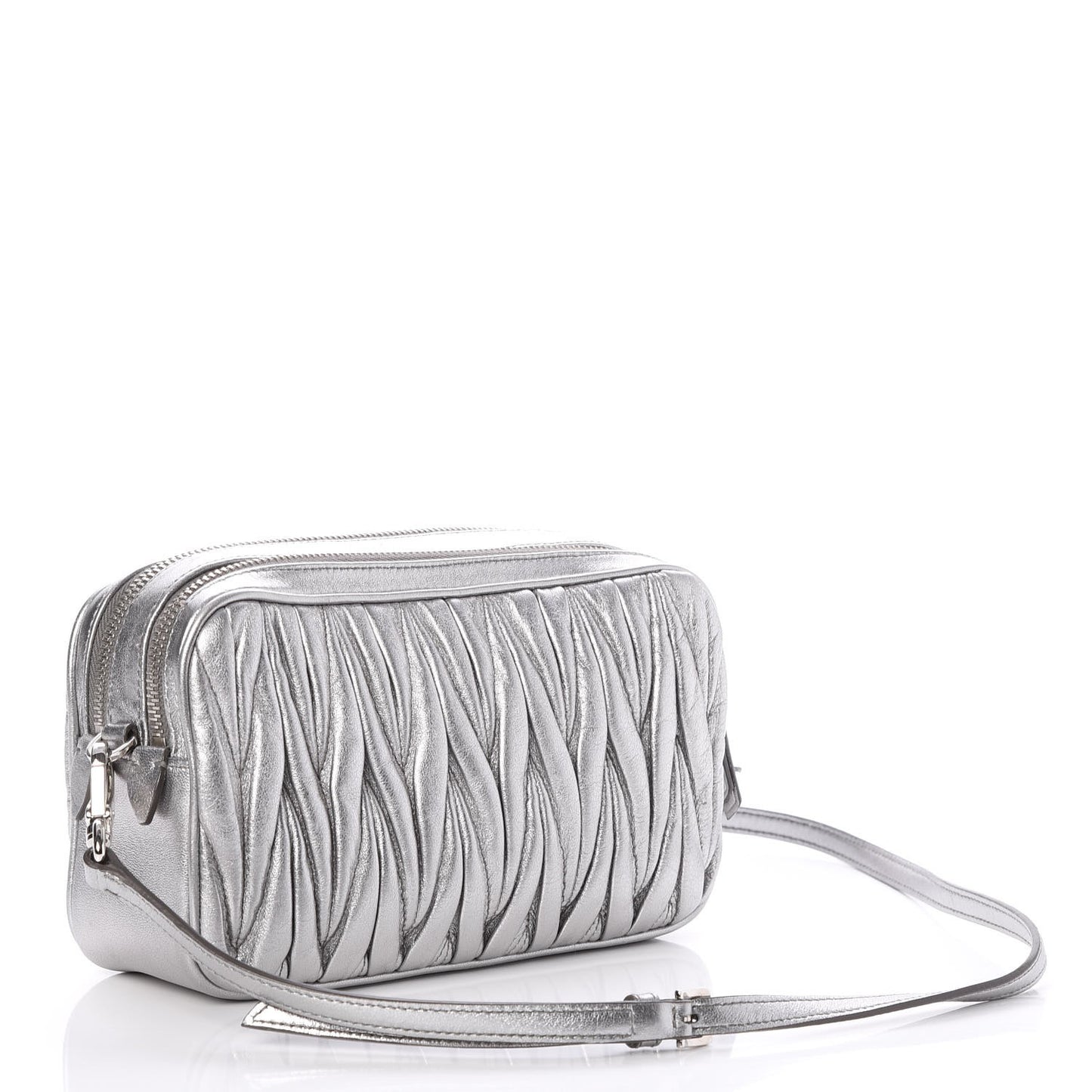 Nappa Matelasse Double Zip Chain Shoulder Bag Cromo