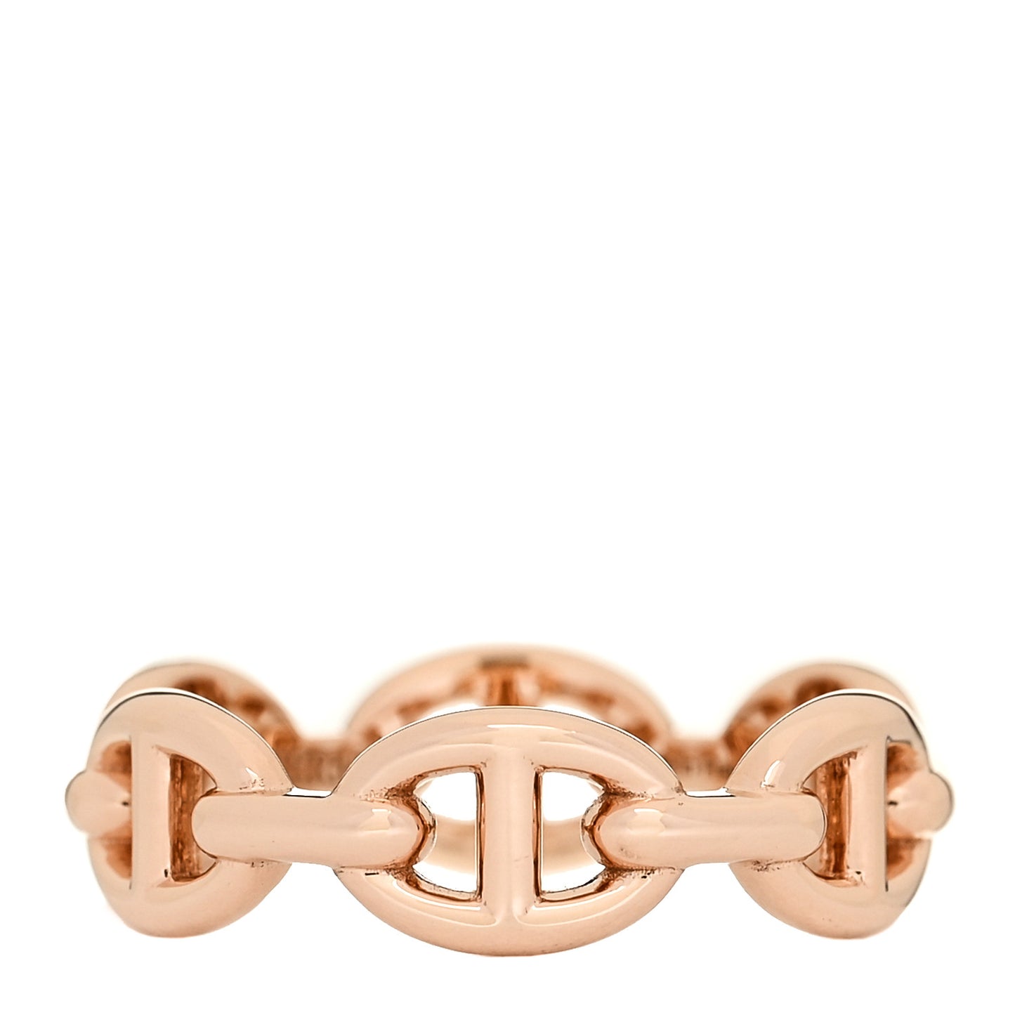 18K Rose Gold PM Chaine D'Ancre Enchainee Ring 53 6.5