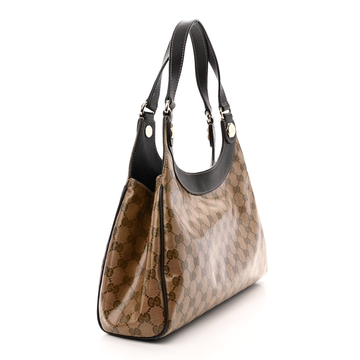 Gucci Crystal Monogram Medium Charmy Shoulder Bag Dark Brown 3 of 13