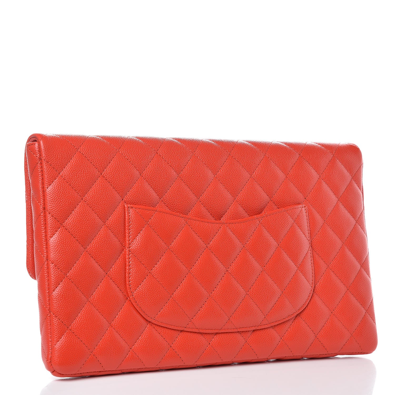 Chanel Caviar Quilted Flap Clutch Red 3 of 8