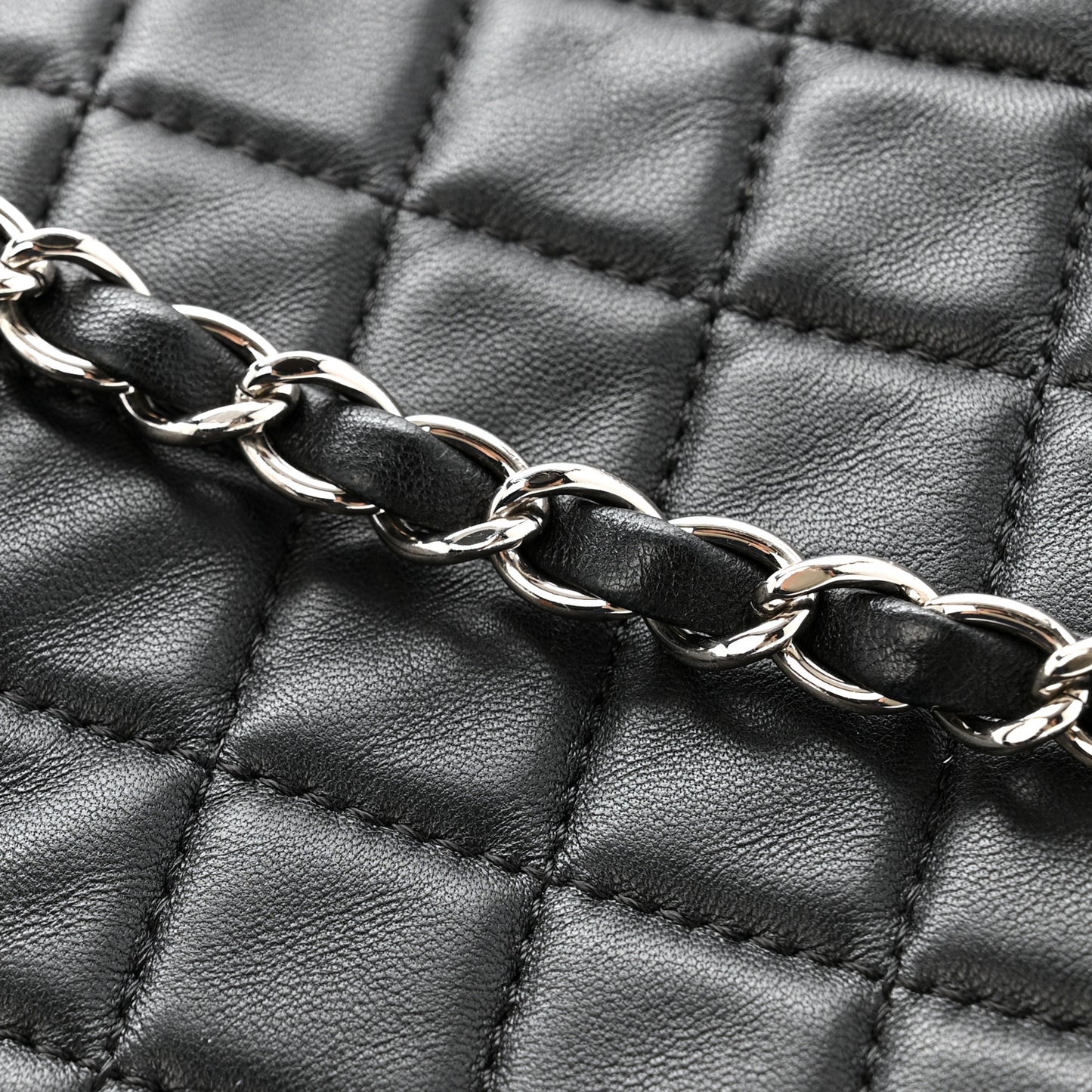 Lambskin Quilted Jumbo Chanel by 4 Flap Black