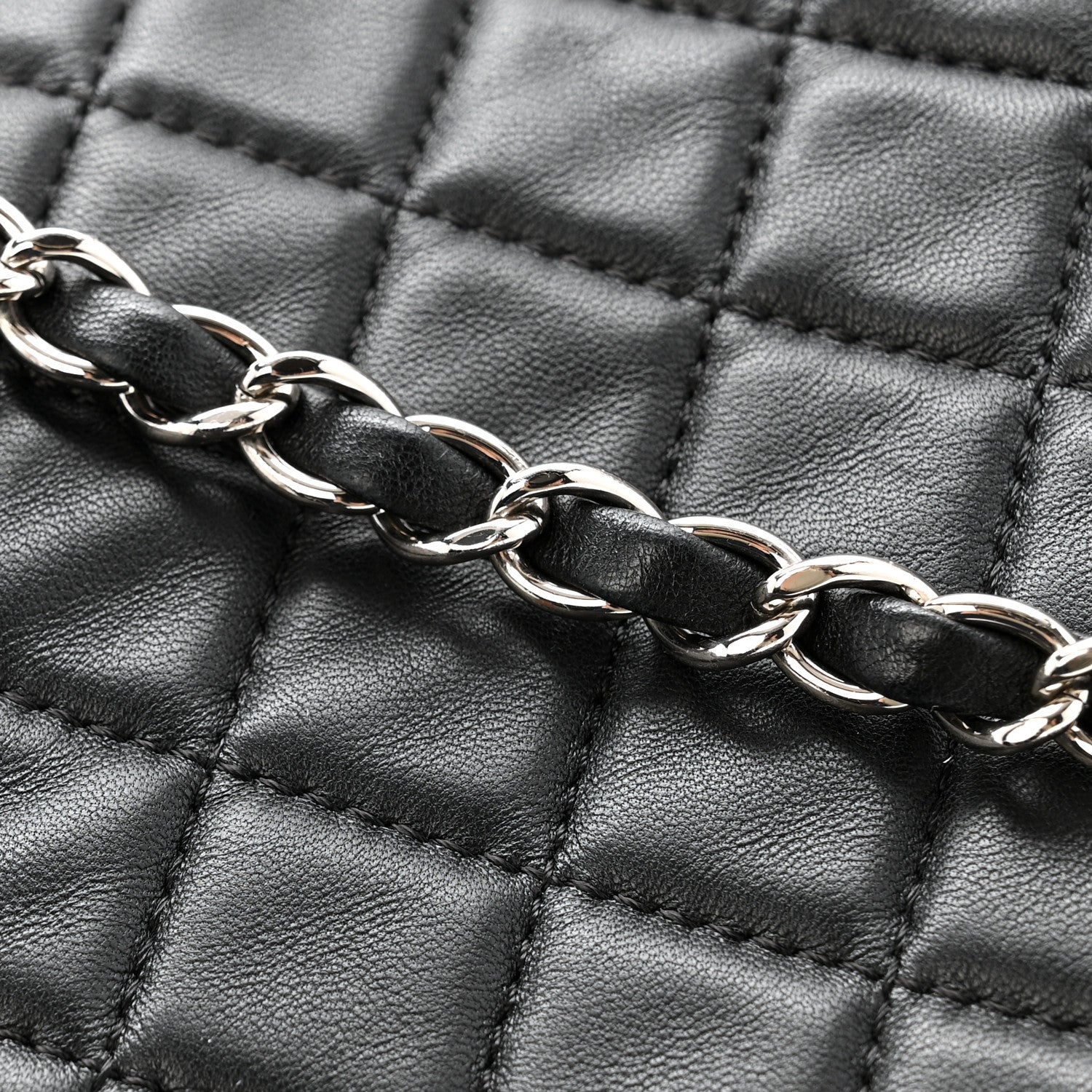 Chanel Lambskin Quilted Jumbo Chanel by 4 Flap Black 14 of 16