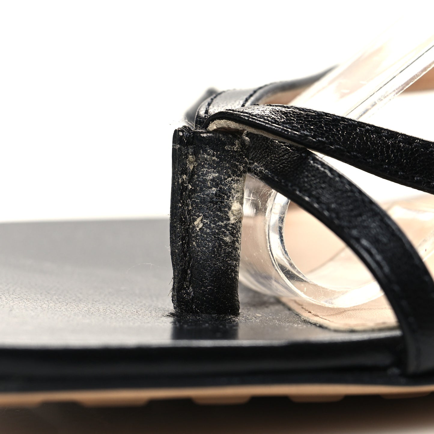 Lambskin Stretch Multi Strap 40mm Sandals 37 Black