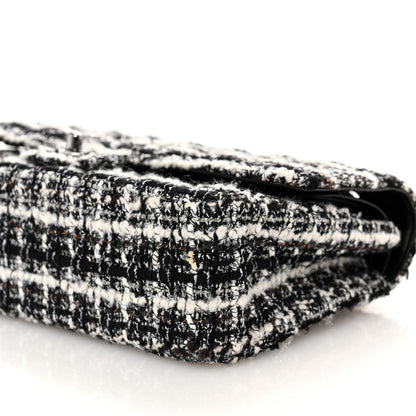 Chanel Tweed Quilted Medium Double Flap Black 10 of 12