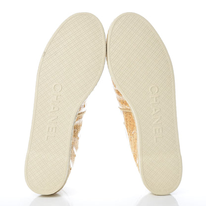 Chanel PVC Straw CC Espadrilles 38 Beige 9 of 11