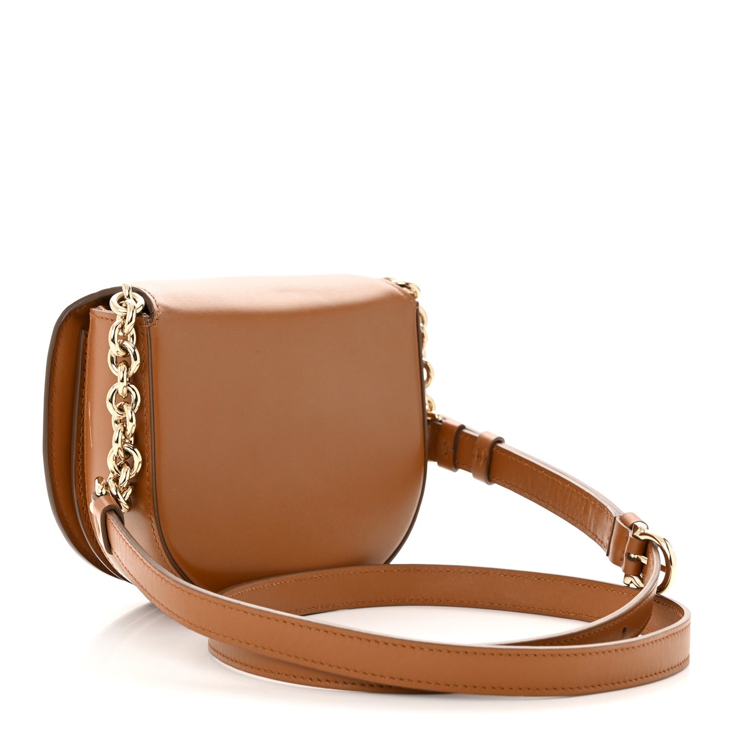 Calfskin Small Vela Flap Bag Brown