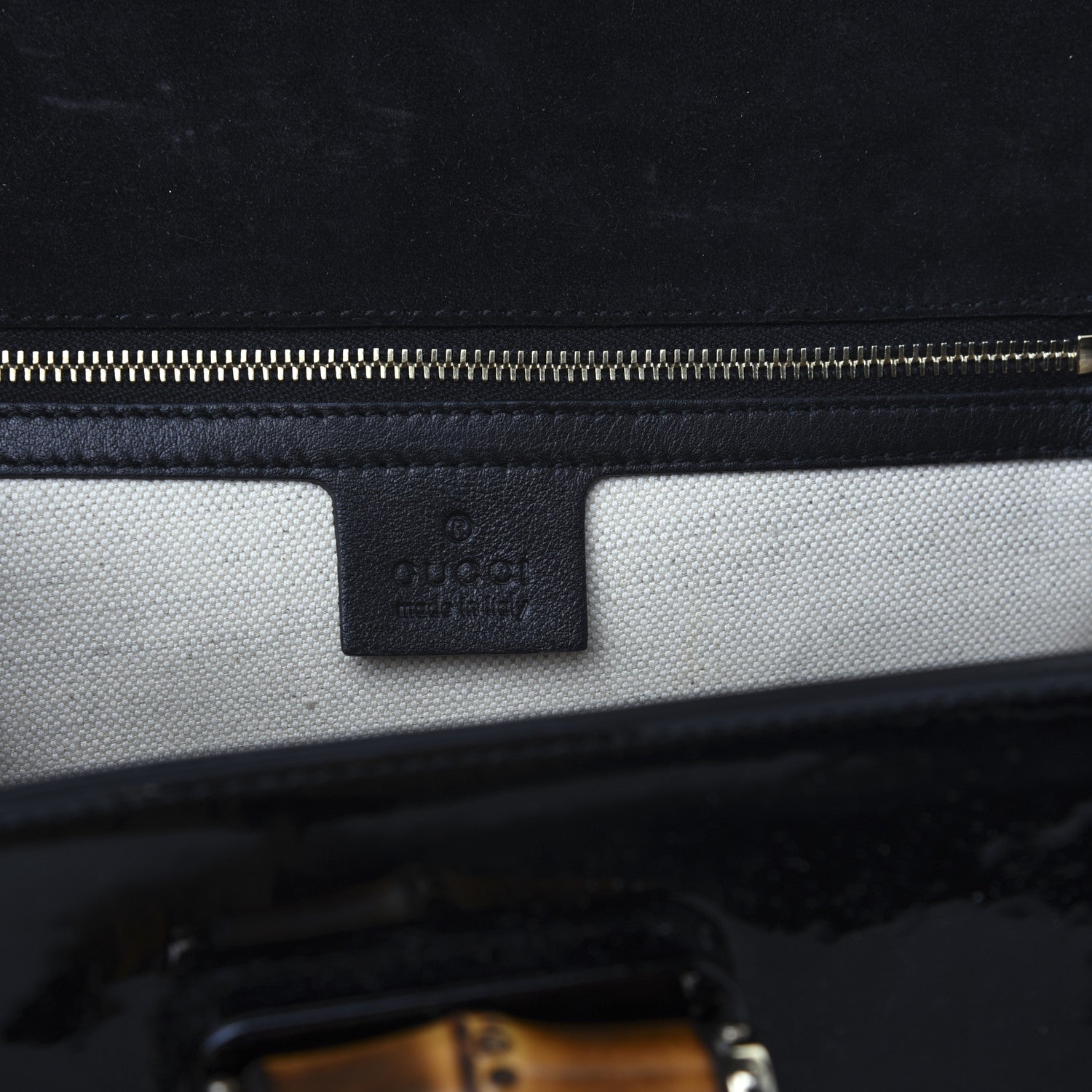 Gucci Patent Medium New Bamboo Top Handle Bag Black 8 of 15