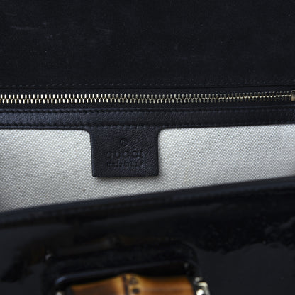 Gucci Patent Medium New Bamboo Top Handle Bag Black 8 of 15