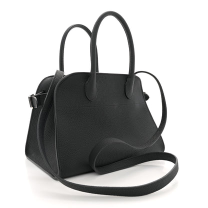 The Row Grained Calfskin Soft Margaux 10 Bag Black 3 of 11
