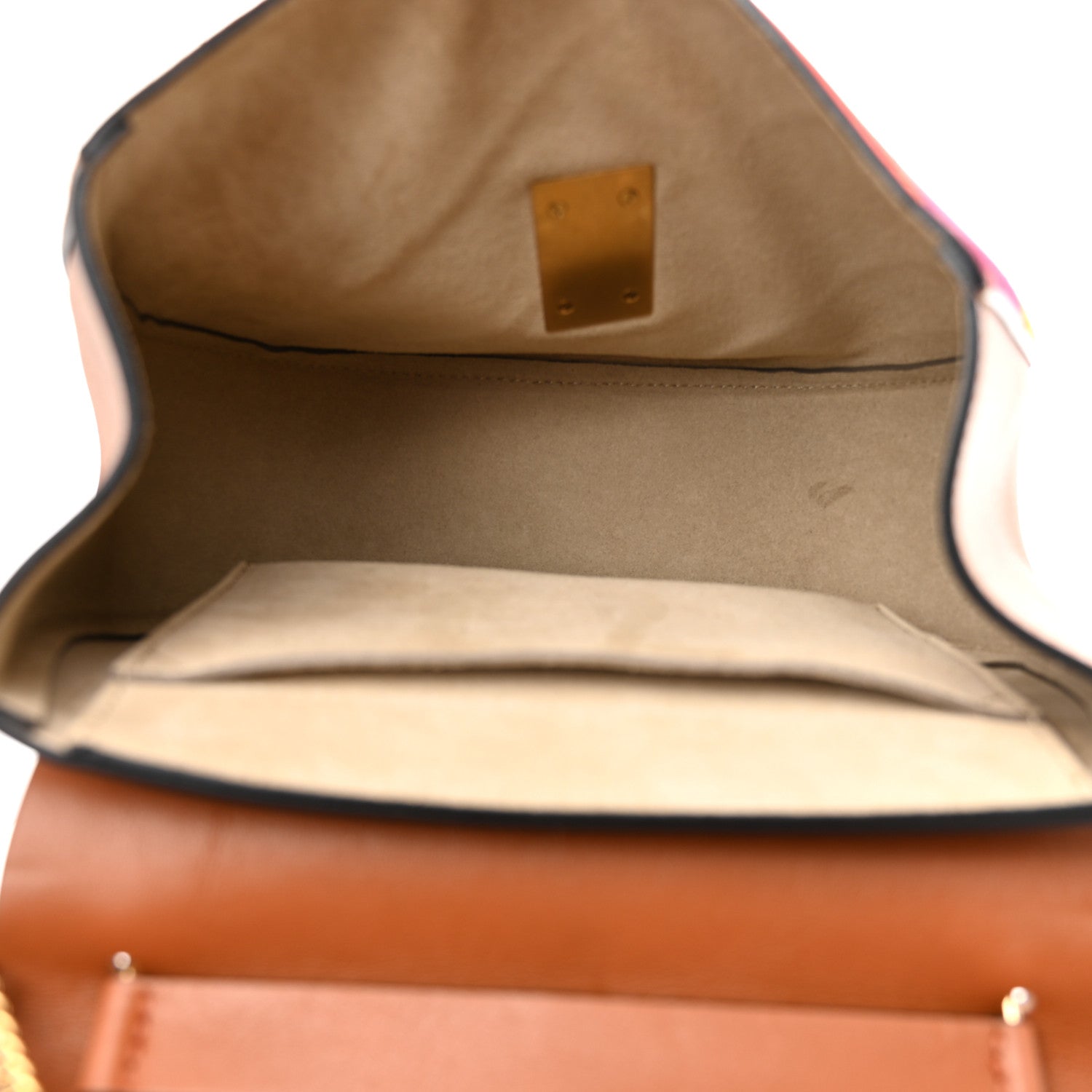 Chloe Calfskin Suede Rainbow Patchwork Drew Shoulder Bag Caramel 5 of 9