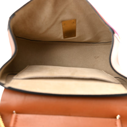 Chloe Calfskin Suede Rainbow Patchwork Drew Shoulder Bag Caramel 5 of 9