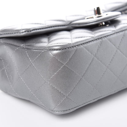 Chanel Metallic Lambskin Quilted Mini Rectangular Flap Silver 8 of 10