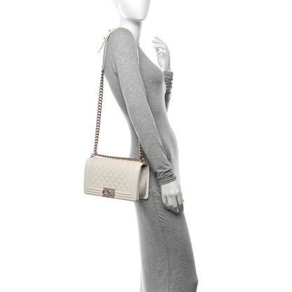 Chanel Caviar Quilted Medium Boy Flap White 2 of 11