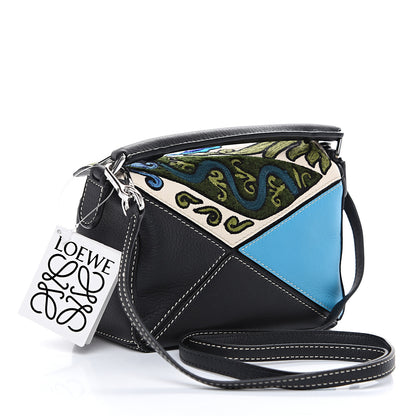 Loewe X William De Morgan Calfskin Embroidered Mini Puzzle Bag Black Multicolor 2 of 8