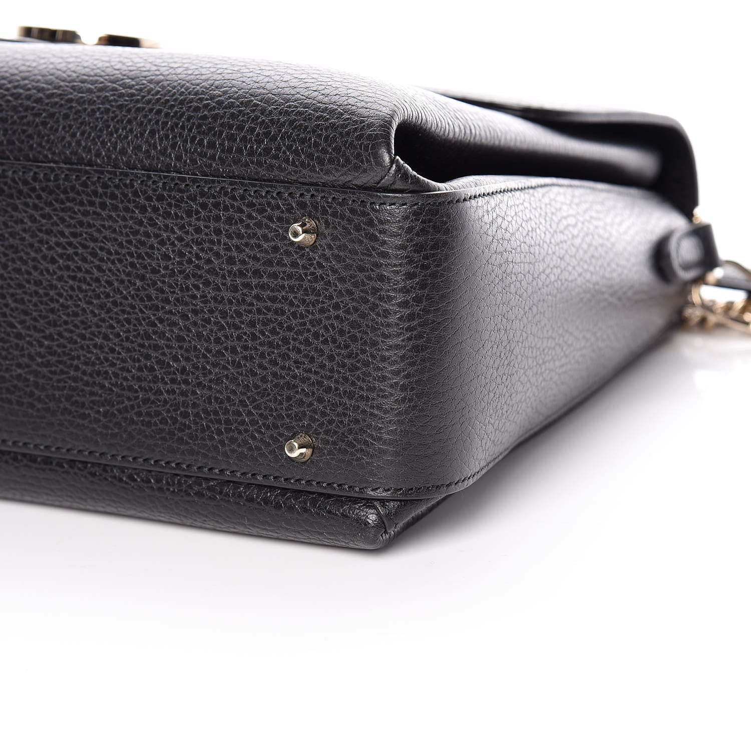 Gucci Dollar Calfskin Medium Interlocking G Top Handle Shoulder Bag Black 6 of 10