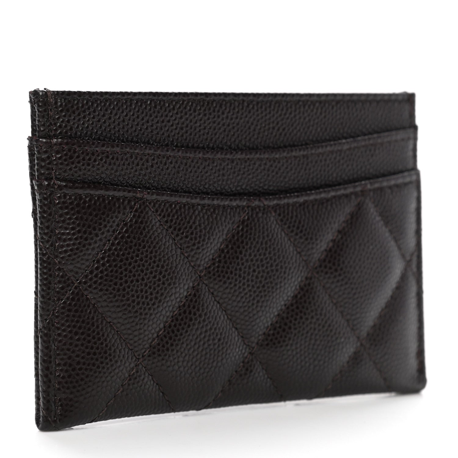 Chanel Caviar Quilted Card Holder Dark Brown 3 of 9