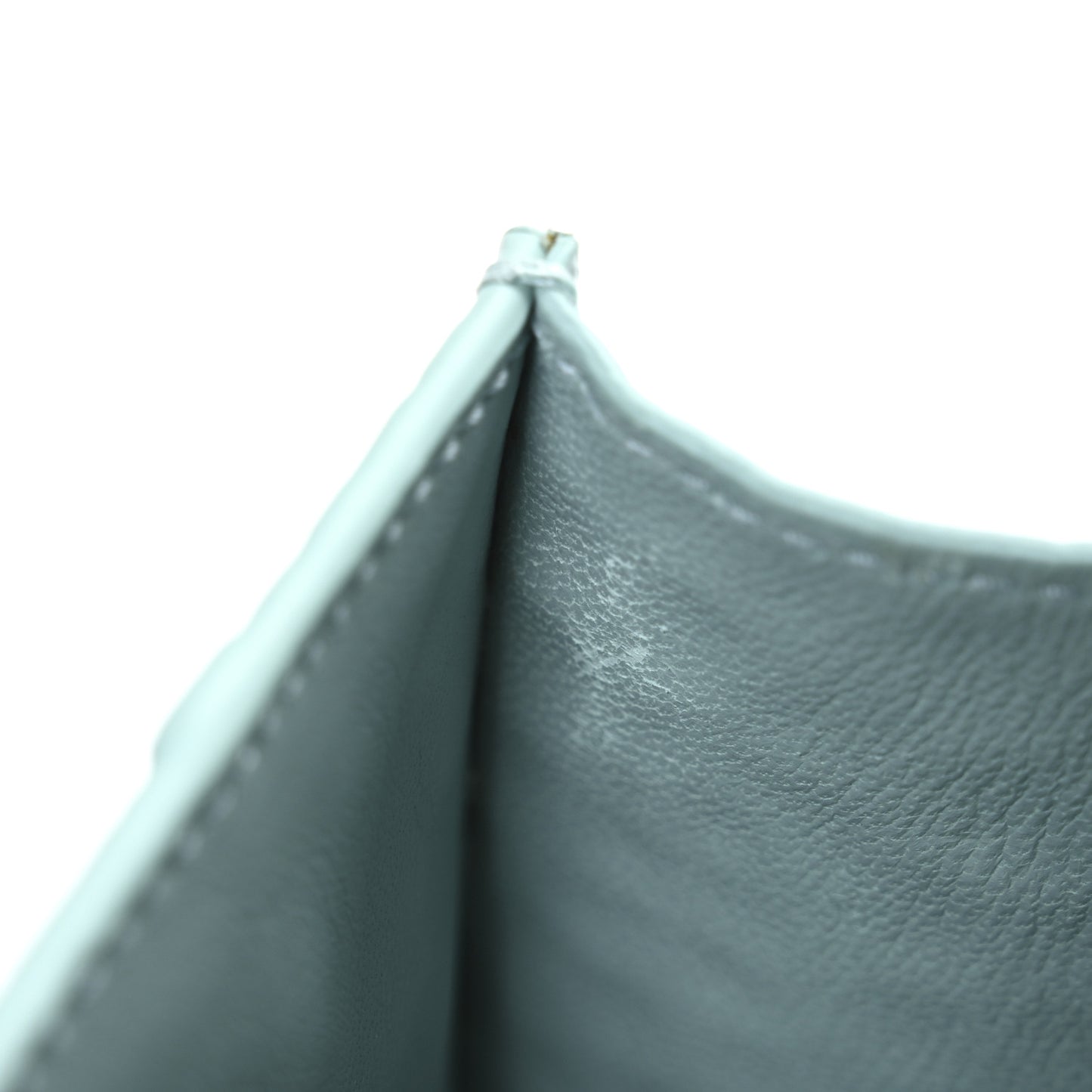 Shiny Calfskin Crocodile Embossed Hourglass Top Handle Bag XS Green Acqua
