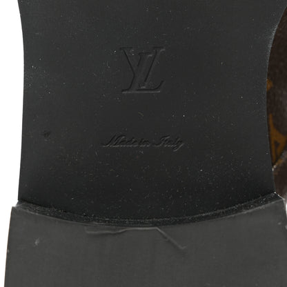 Louis Vuitton Calfskin Monogram Wonderland Flat Ranger Boots 39 Black 9 of 9