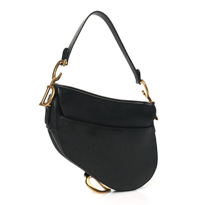 Christian Dior Grained Calfskin Saddle Bag Black 3 of 10