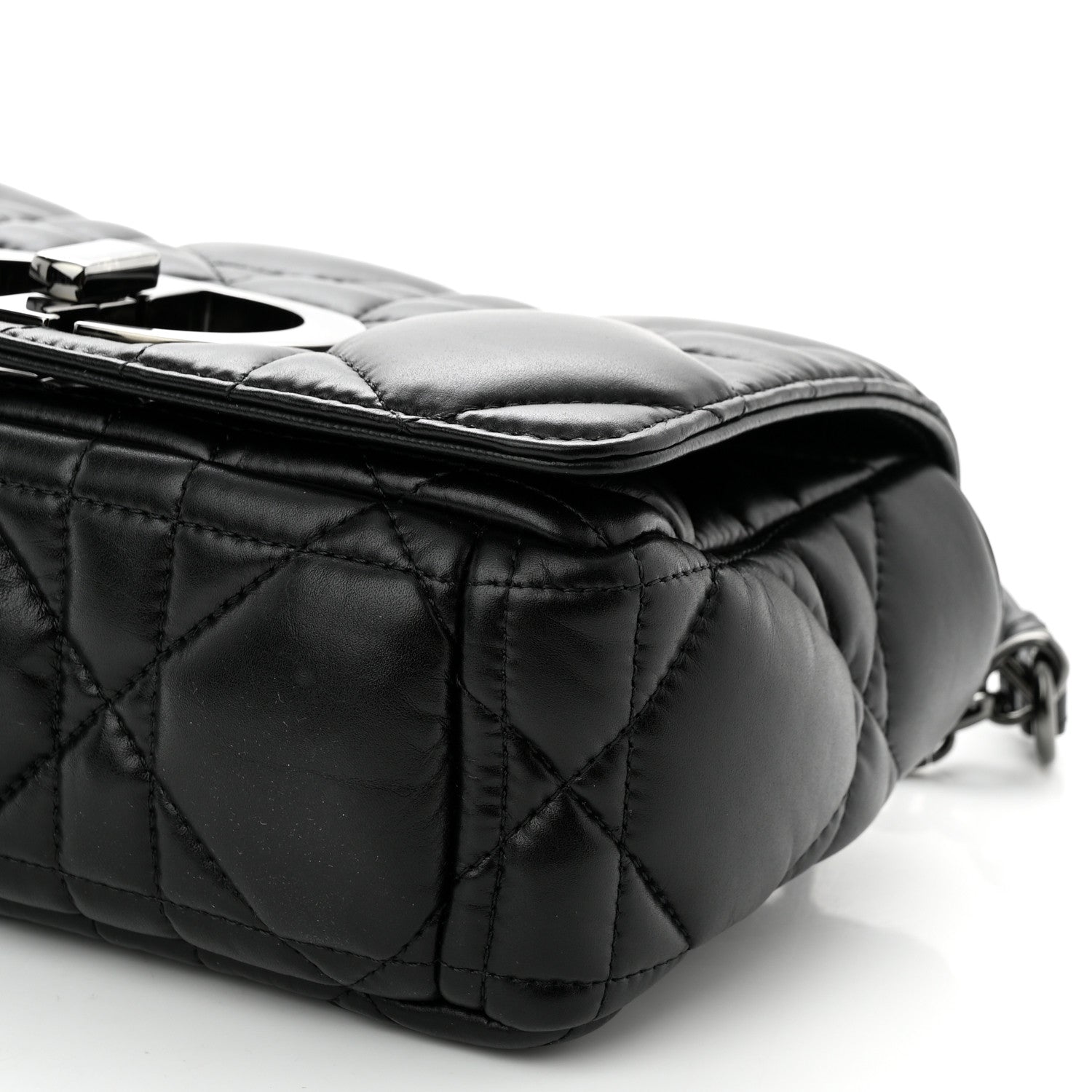 Christian Dior Calfskin Macrocannage Small Caro Bag Black 10 of 10