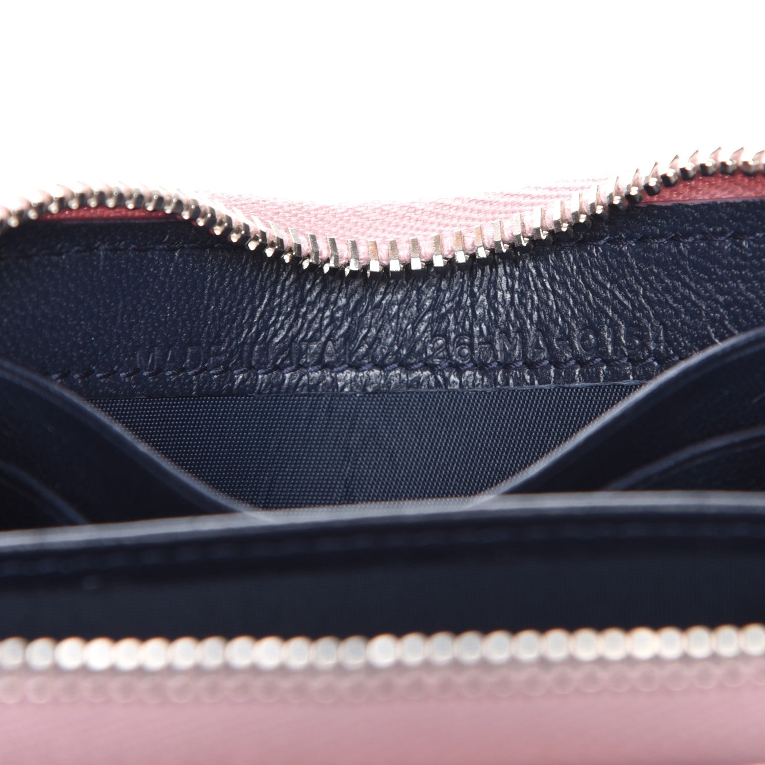 Christian Dior Metallic Calfskin Cannage Mini Lady Dior Zip Portemonnaie Pink 7 of 7