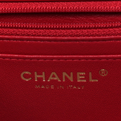 Chanel Lambskin Quilted Mini Top Handle Rectangular Flap Red 5 of 8