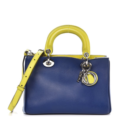 Christian Dior Calfskin Small Tri-color Diorissimo Navy Light Blue Yellow 1 of 7
