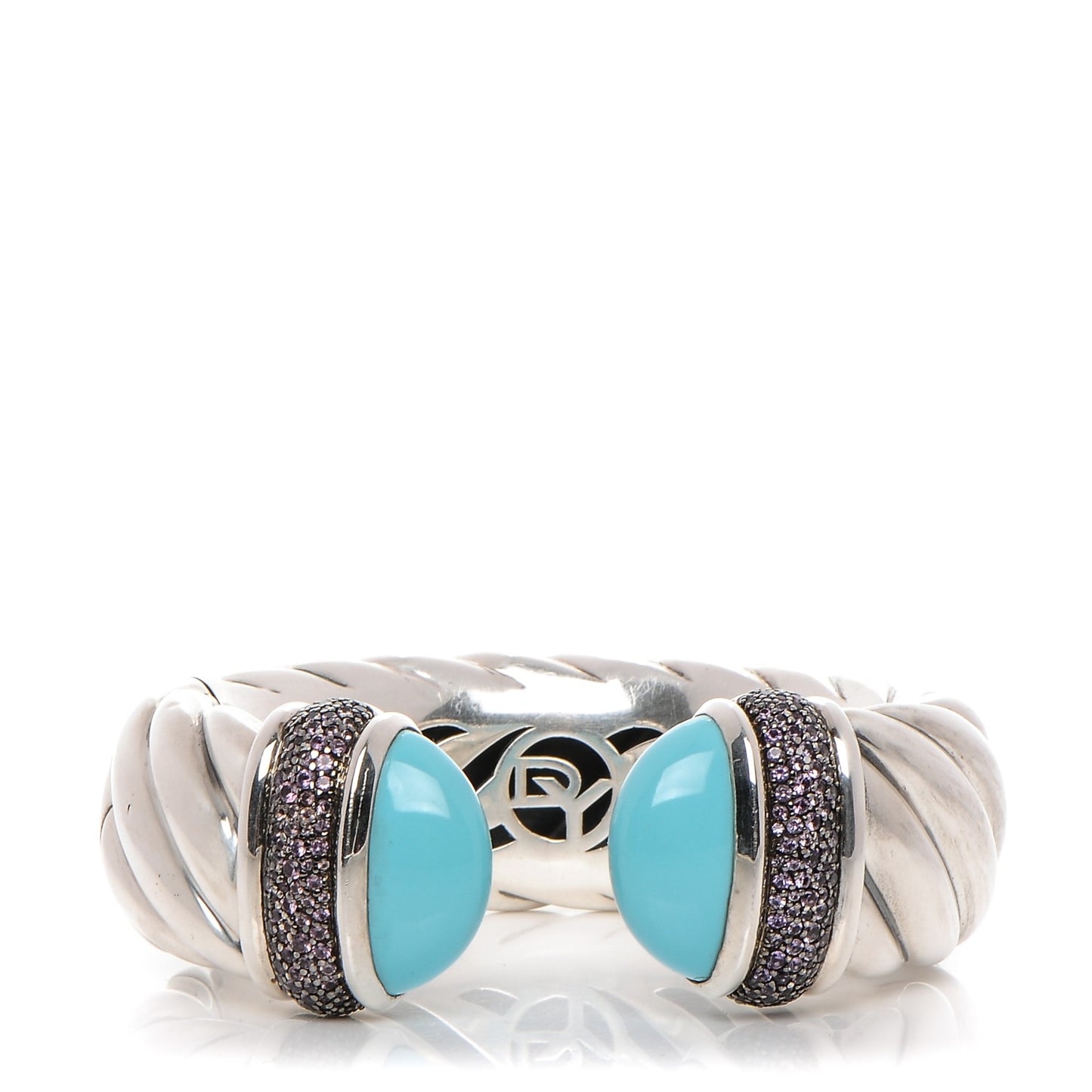 Sterling Silver Amethyst Turquoise 25mm Waverly Bracelet