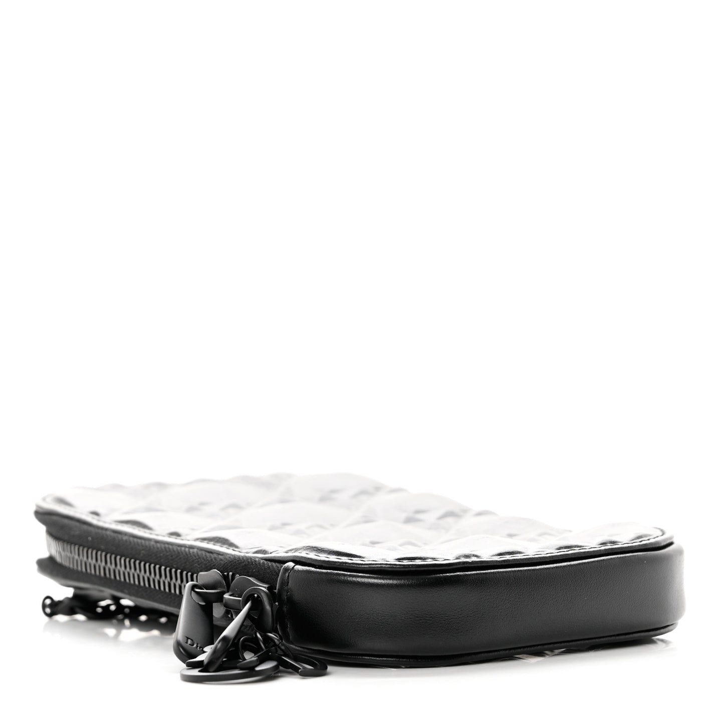Calfskin Cannage Diamond Cannage Phone Holder Black