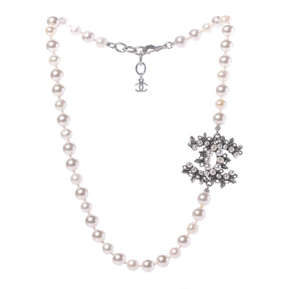 Chanel Pearl CC Short Necklace Silver 1 of 7