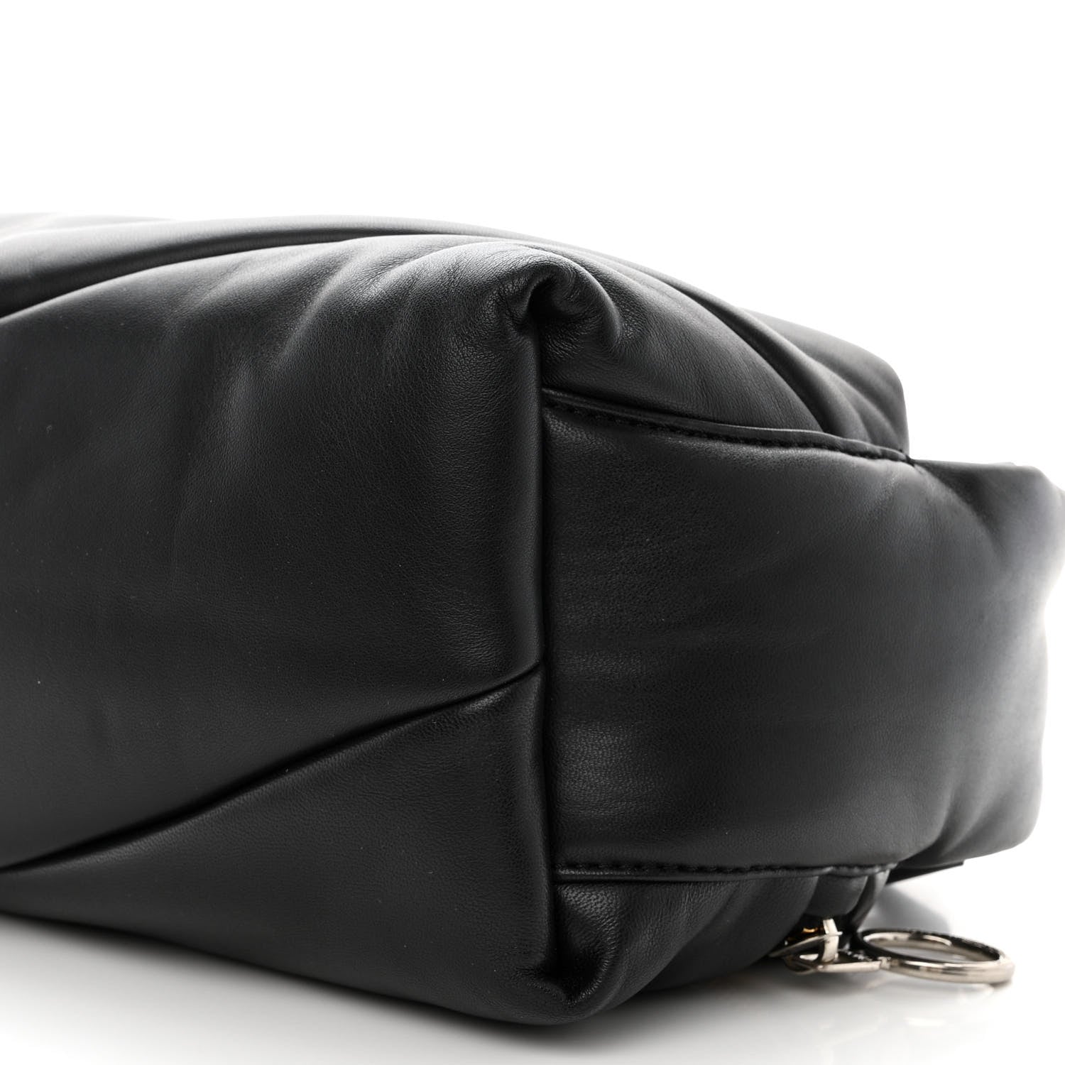 Off-White Calfskin Puffy Pump Pouch Crossbody Bag Black 10 of 10