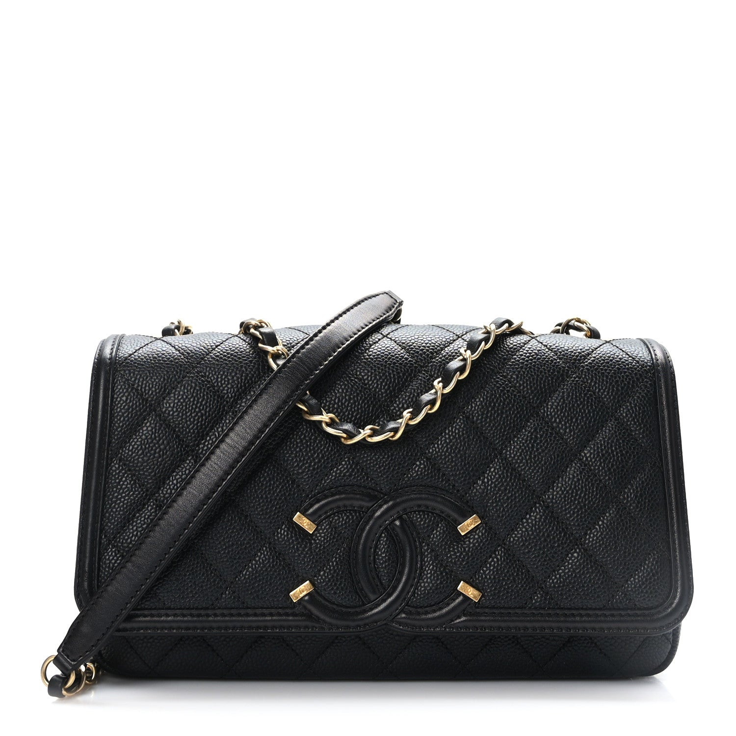 Chanel Caviar Quilted Medium CC Filigree Flap Black 1 of 10