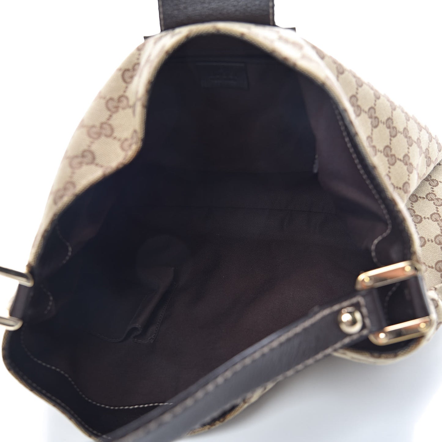Monogram Large New Ladies Web Hobo Dark Brown
