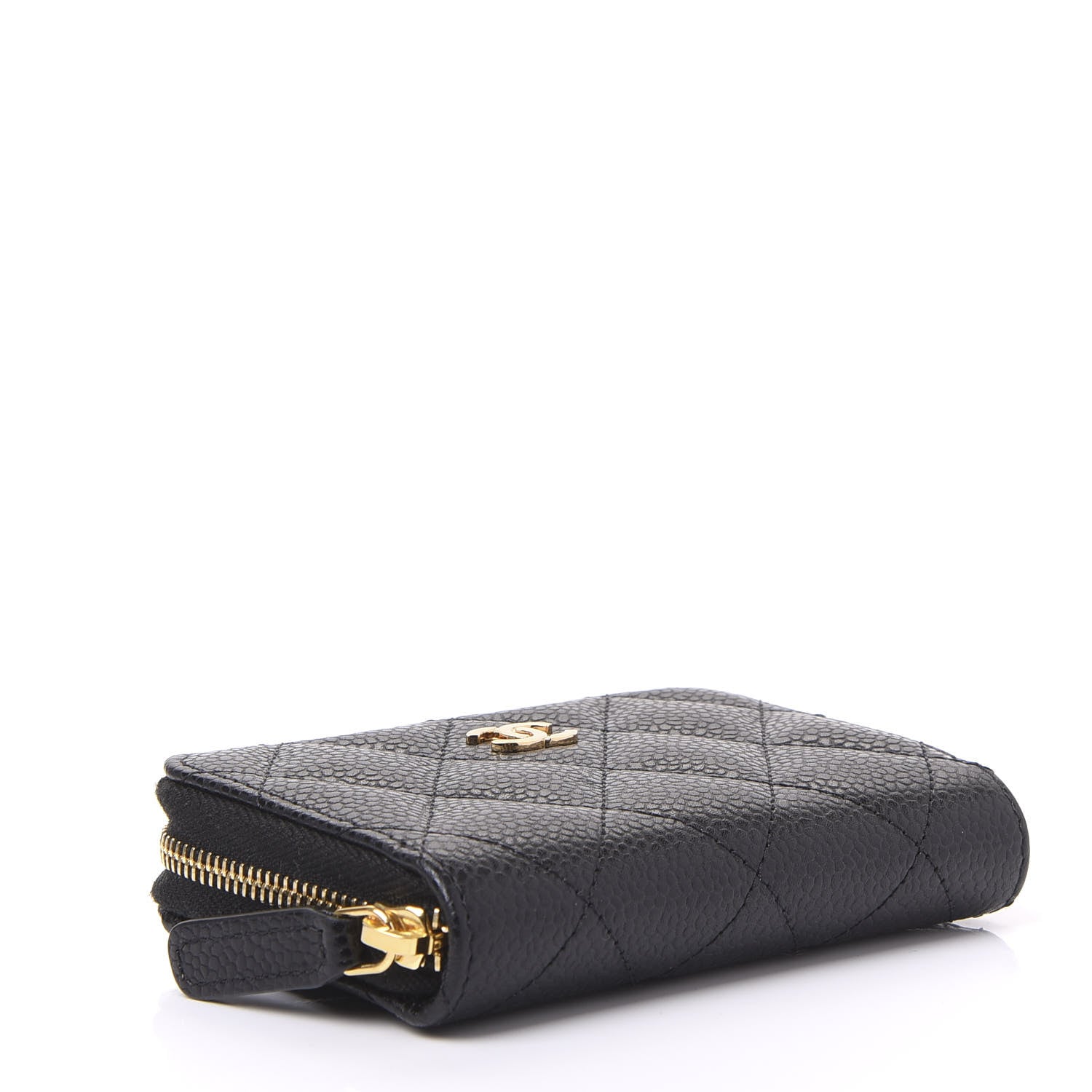 Chanel Caviar Quilted Zip Coin Purse Black 3 of 10