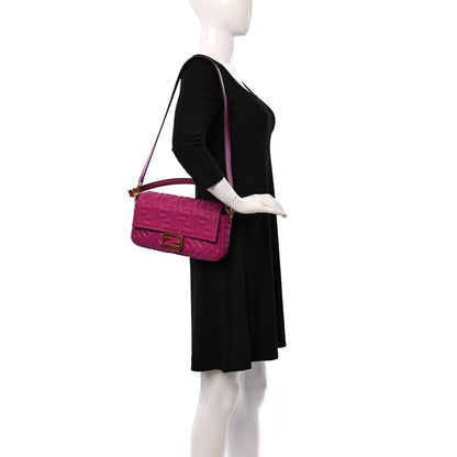 Fendi Nappa FF 1974 Embossed Baguette Ciclamino Pilar 3 of 8
