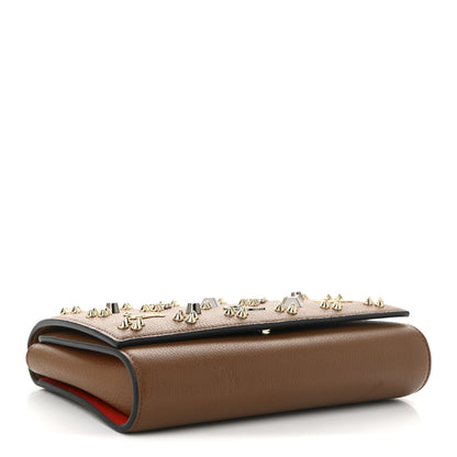 Christian Louboutin Calfskin Spikes Loubinthesky Paloma Wallet On Chain  Biscotto 4 of 11