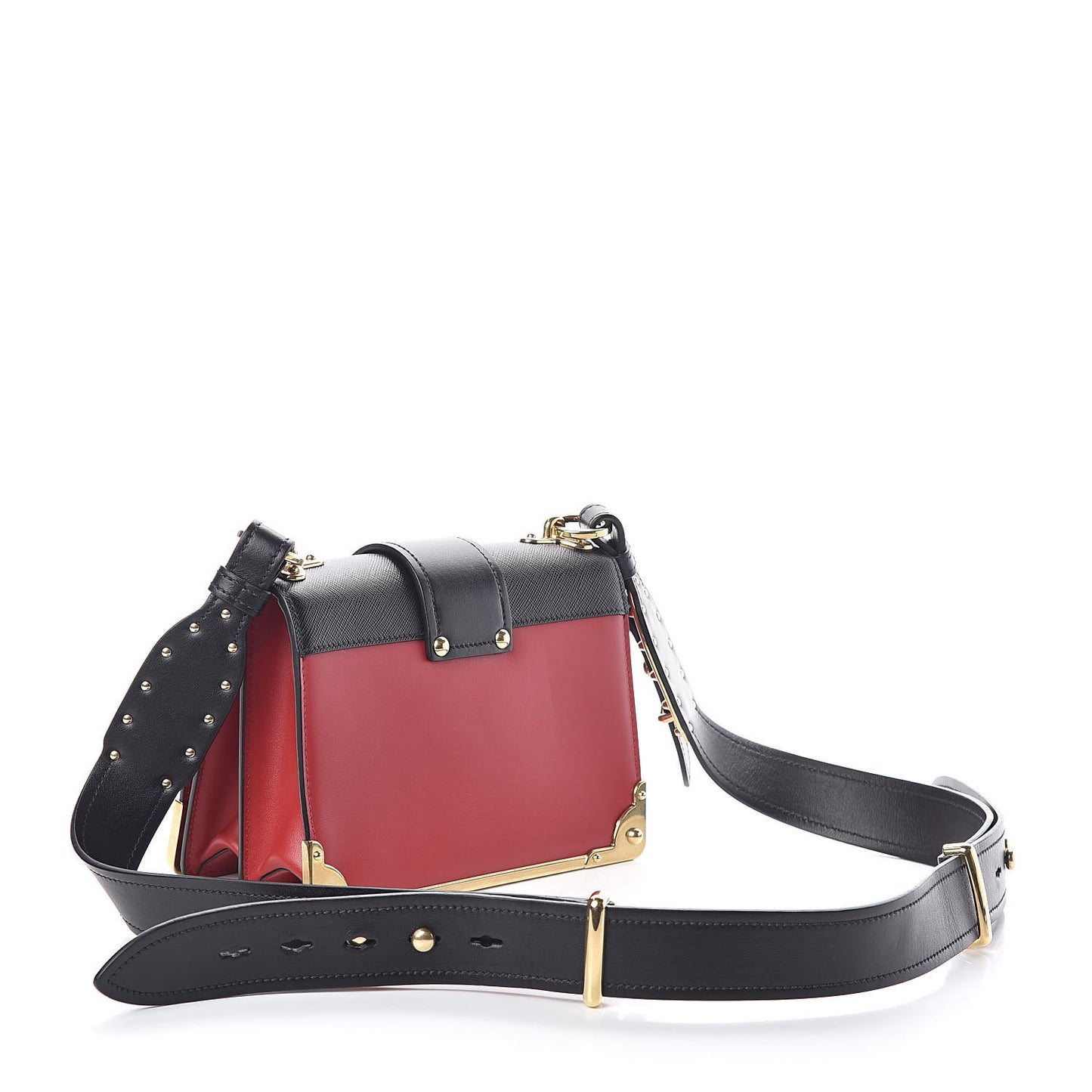 City Calfskin Saffiano Cahier Hearts Bag Fuoco Black