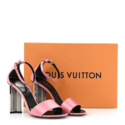 Louis Vuitton Satin Crystal Silhouette Sandals 37 Pink 11 of 11
