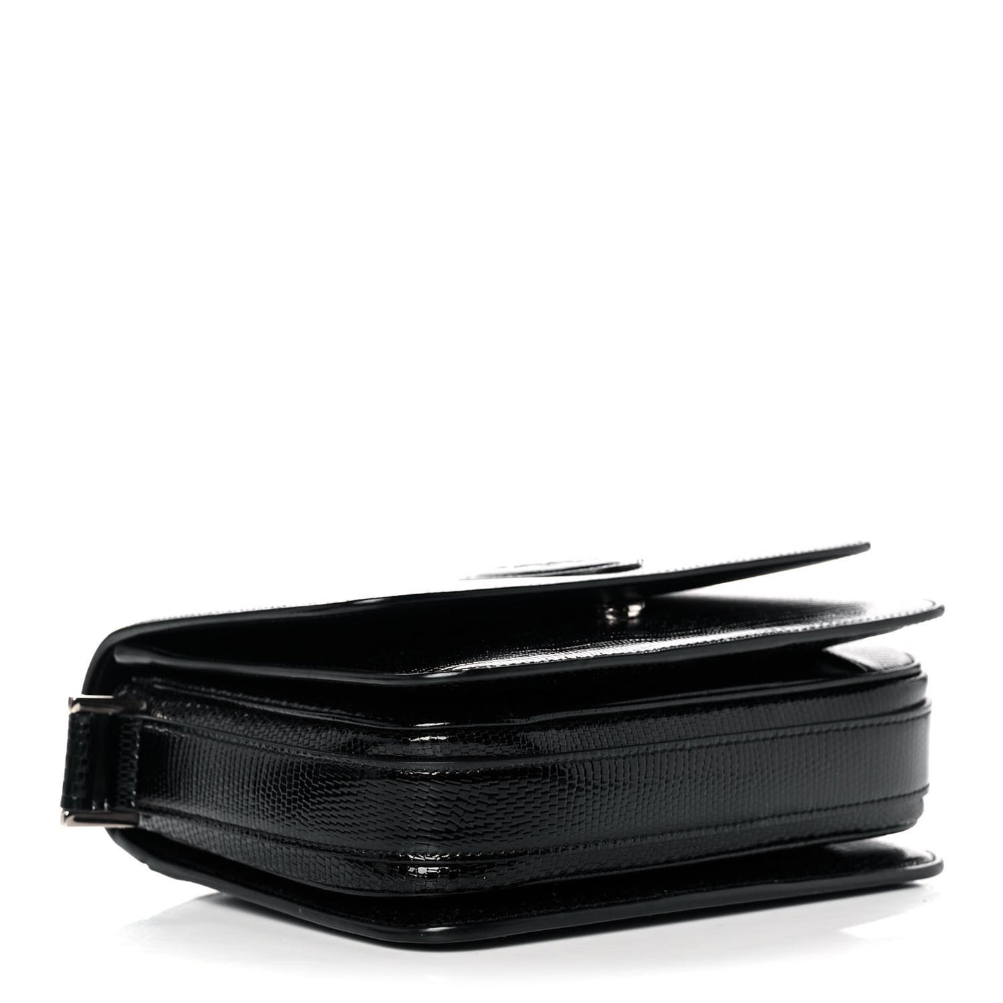 Calfskin Lizard Embossed Le 61 Shoulder Bag Black