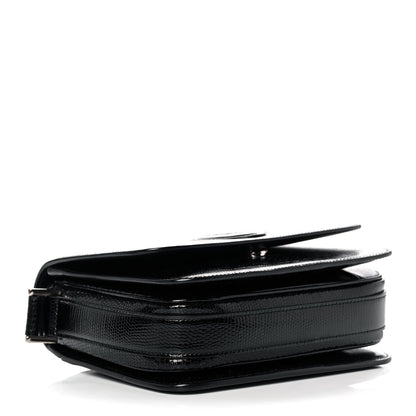 Saint Laurent Calfskin Lizard Embossed Le 61 Shoulder Bag Black 4 of 14