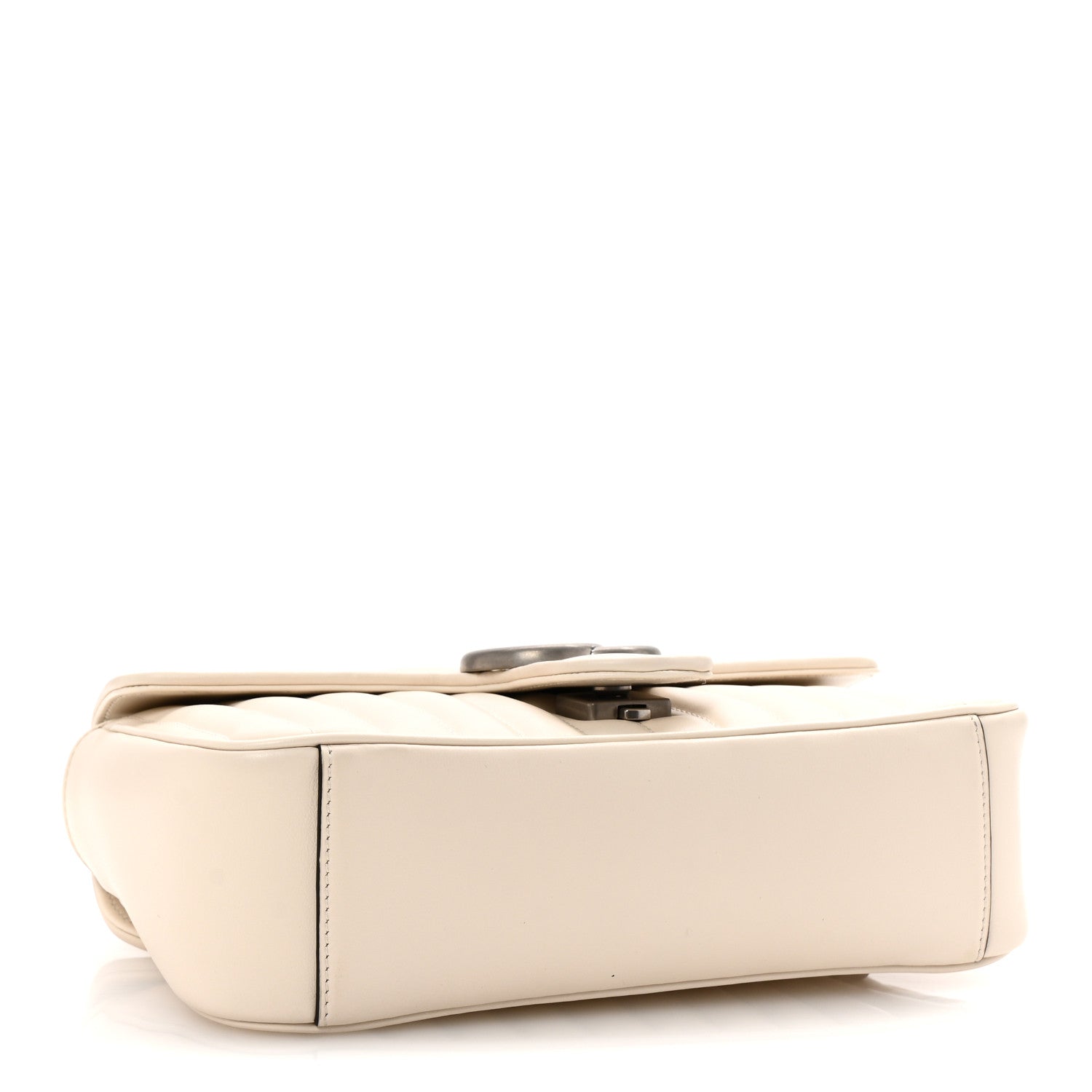 Gucci Calfskin Matelasse Aria Small GG Marmont Shoulder Bag Mystic White 4 of 10