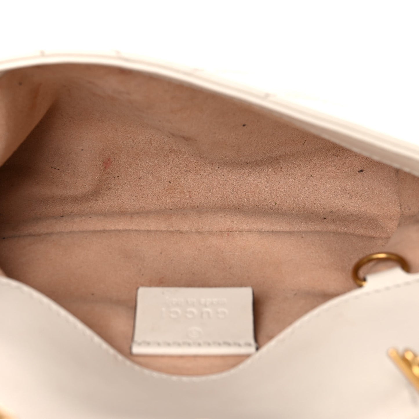 Calfskin Matelasse Super Mini GG Marmont Shoulder Bag White