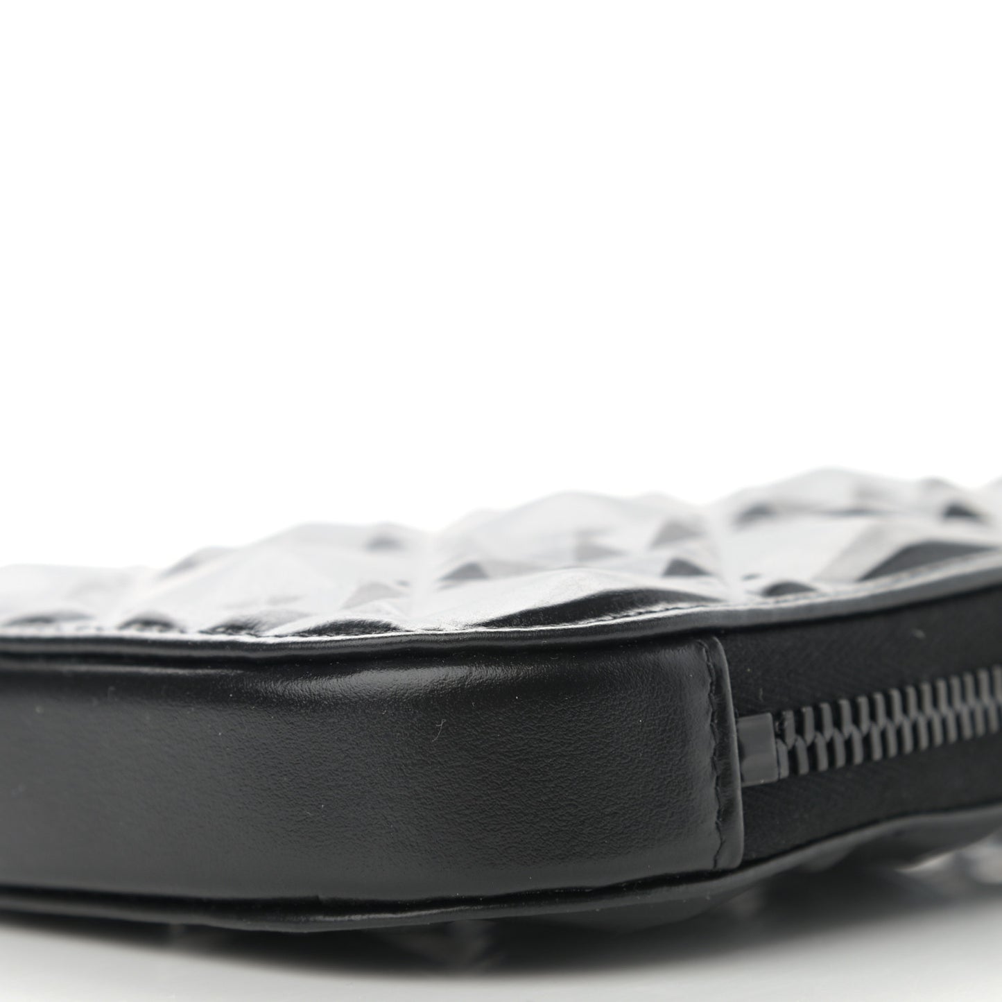 Calfskin Cannage Diamond Cannage Phone Holder Black