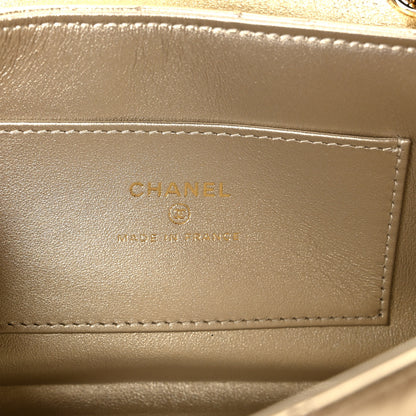 Chanel Metallic Lambskin Quilted Mini Chain Flap Gold 5 of 9