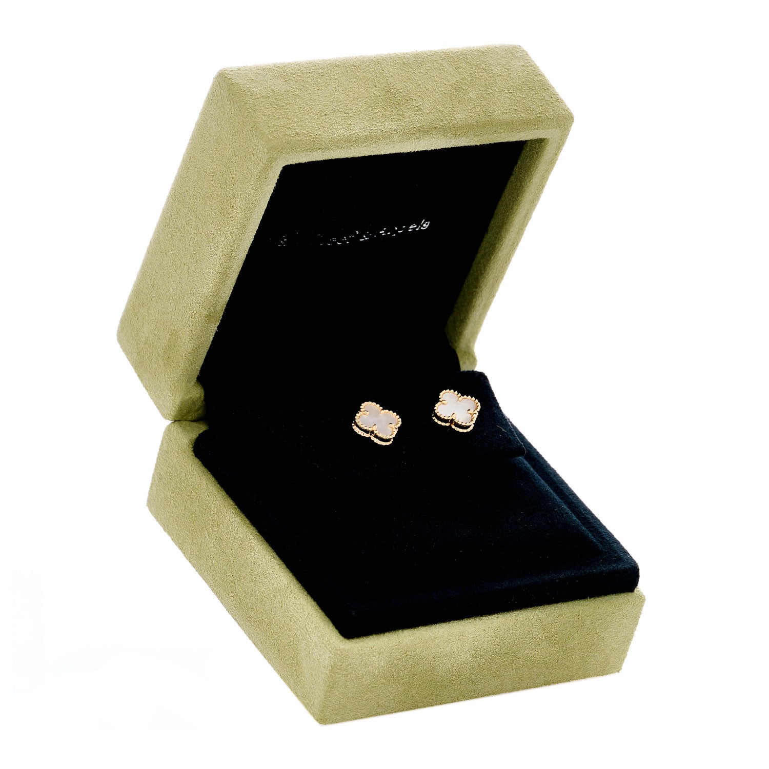 Van Cleef & Arpels 18K Yellow Gold Mother of Pearl Sweet Alhambra Earrings 5 of 5