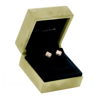 Van Cleef & Arpels 18K Yellow Gold Mother of Pearl Sweet Alhambra Earrings 5 of 5
