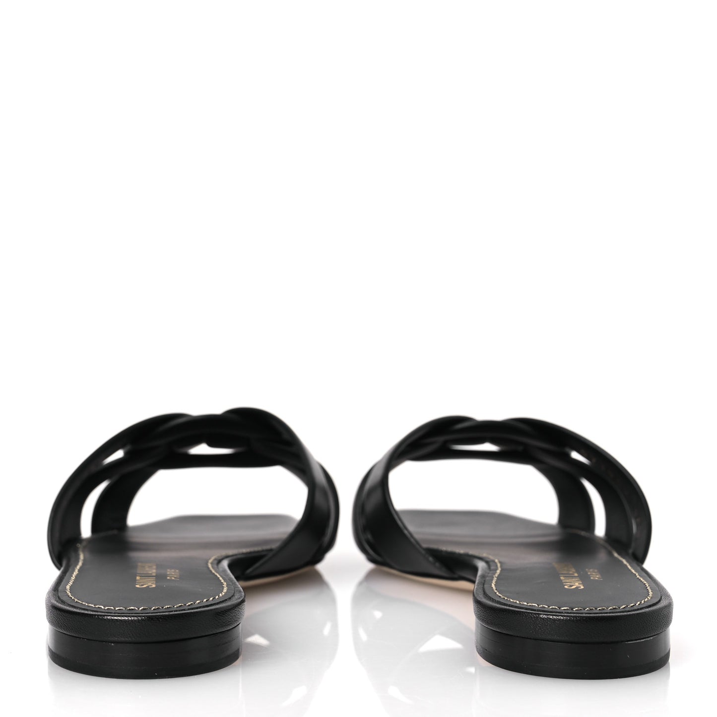 Calfskin Tribute 05 Slide Sandals 36.5 Black